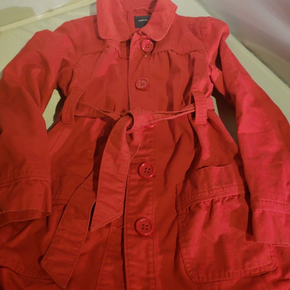 Red trench coat
